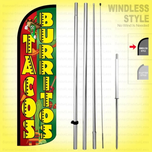 Tacos & Burritos Feather Flag Banner Sign Tacos & Burritos Feather Flag Banner Sign